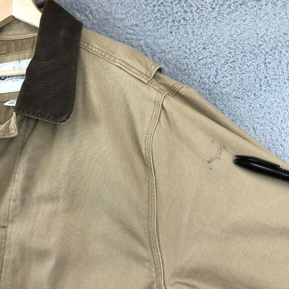 Orvis Barn Coat Jacket Tan Corduroy Collar Quilted Lining Mens XL - Picture 7 of 15